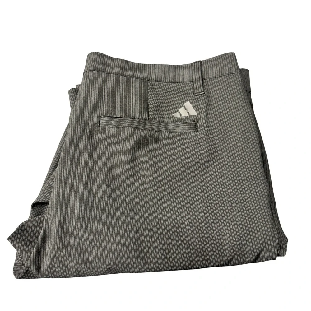 adidas Golf Pants Mens 36x34 (37x33 ACTUAL) Black Striped Ultimate365 Tapered